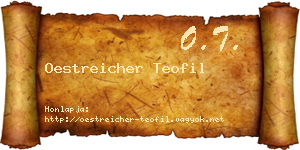 Oestreicher Teofil névjegykártya